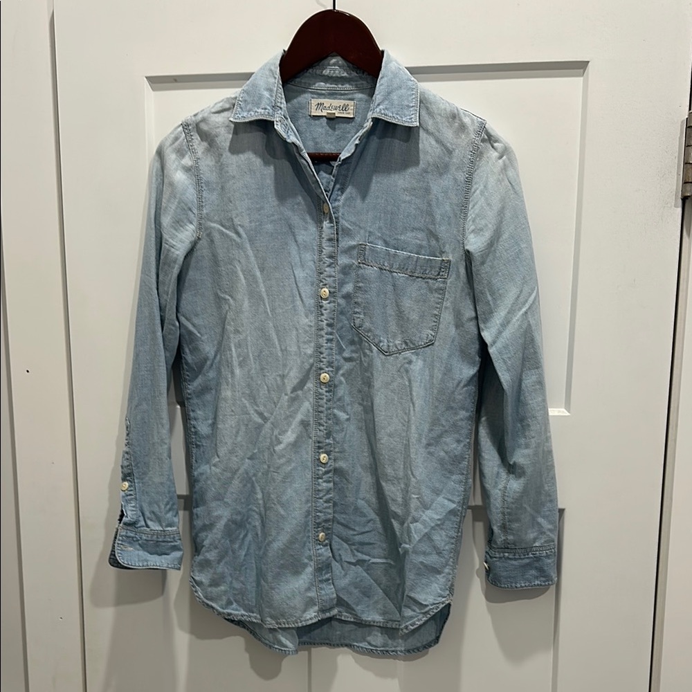 Madewell Blue Button Down Shirt Classic Denim